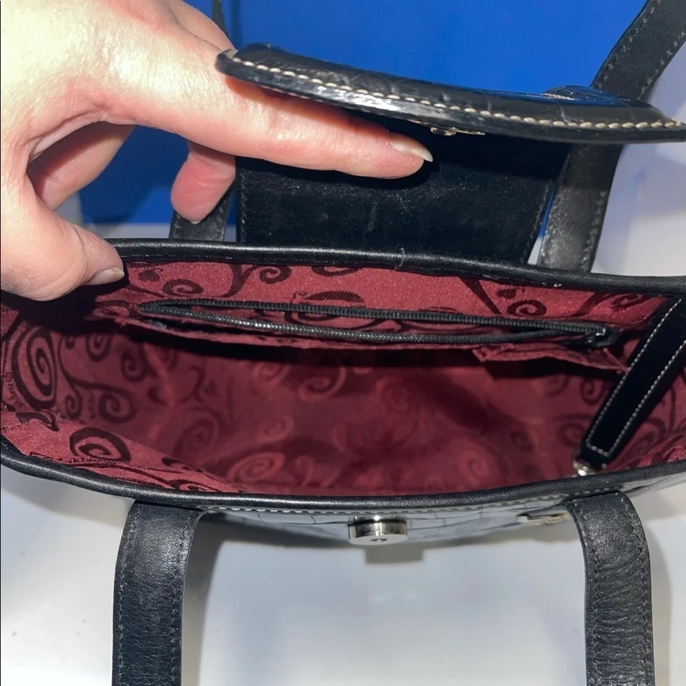 Small Brighton Vintage Leather Satchel -Red Lining
